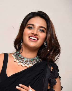 In Pics: Nidhhi Agerwal In Black Saree At Ismart Shankar Pre Release Event | Picture 1662732