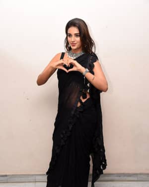 In Pics: Nidhhi Agerwal In Black Saree At Ismart Shankar Pre Release Event | Picture 1662717