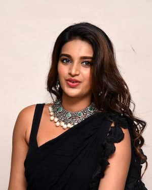 In Pics: Nidhhi Agerwal In Black Saree At Ismart Shankar Pre Release Event | Picture 1662731