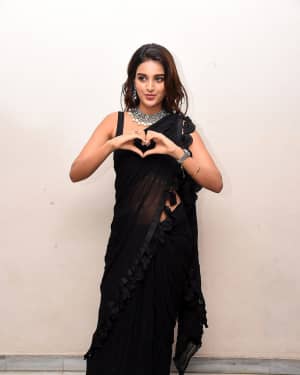 In Pics: Nidhhi Agerwal In Black Saree At Ismart Shankar Pre Release Event | Picture 1662716