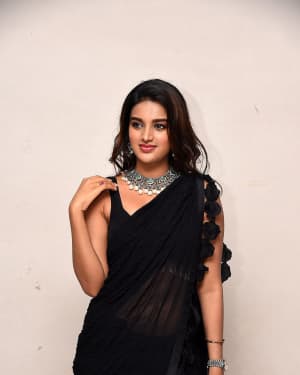 In Pics: Nidhhi Agerwal In Black Saree At Ismart Shankar Pre Release Event | Picture 1662723