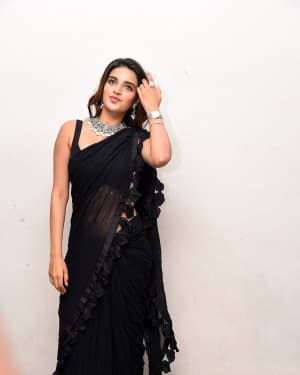 In Pics: Nidhhi Agerwal In Black Saree At Ismart Shankar Pre Release Event | Picture 1662703