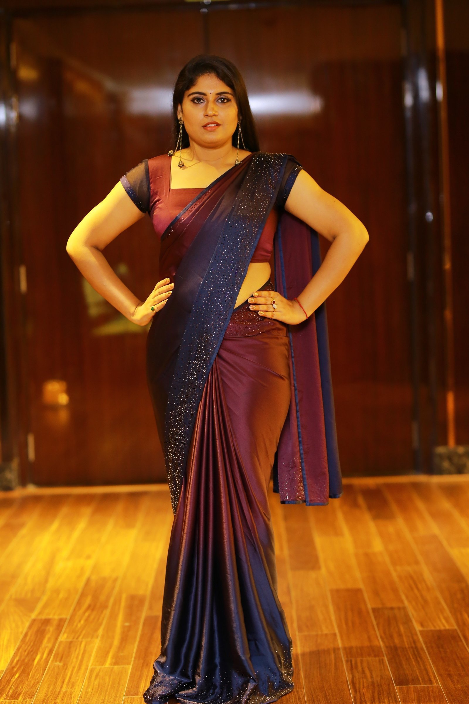 Anchor Sonia Chowdary Snapped In Saree At Hotel Daspalla Photos | Picture 1669232