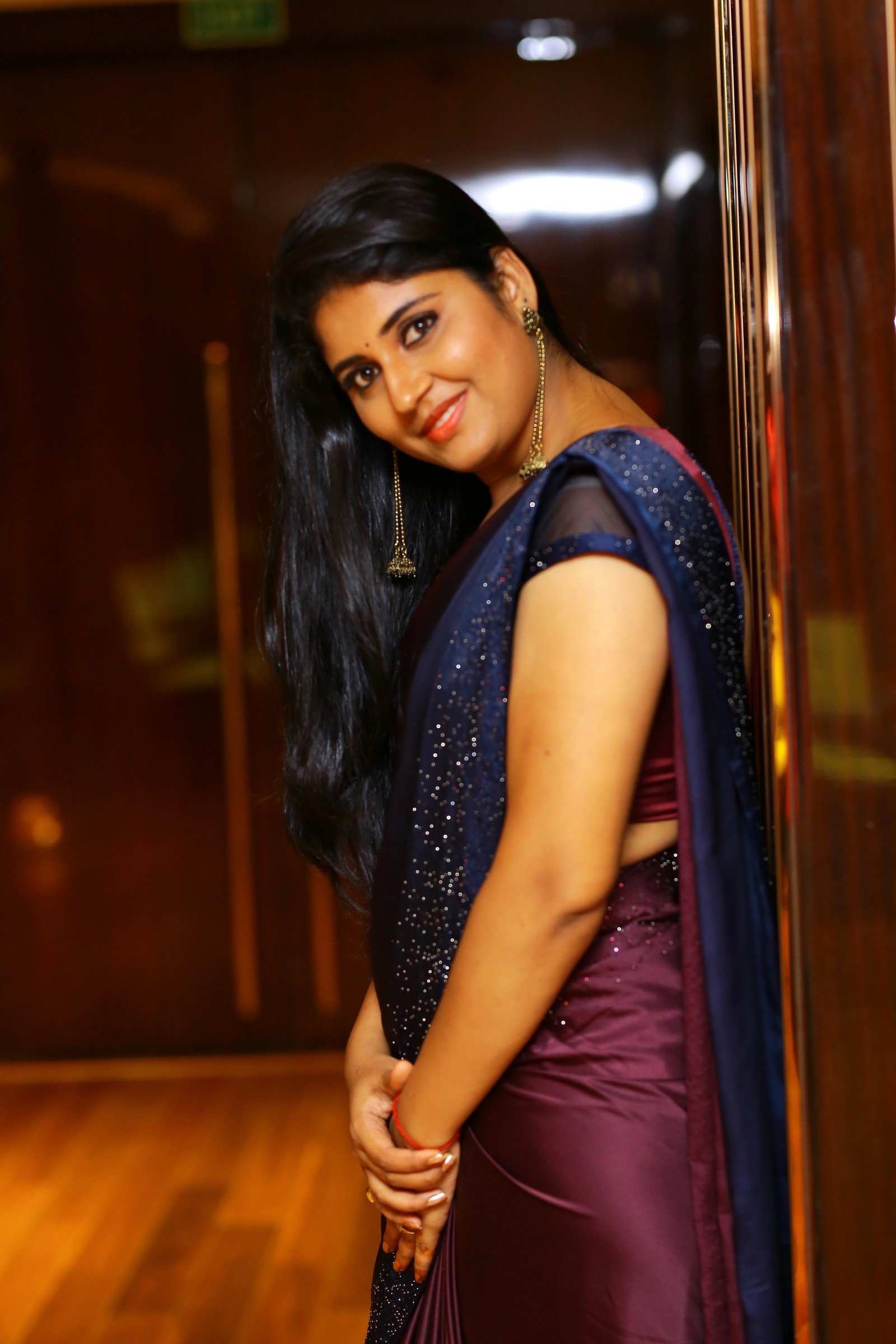 Anchor Sonia Chowdary Snapped In Saree At Hotel Daspalla Photos | Picture 1669221